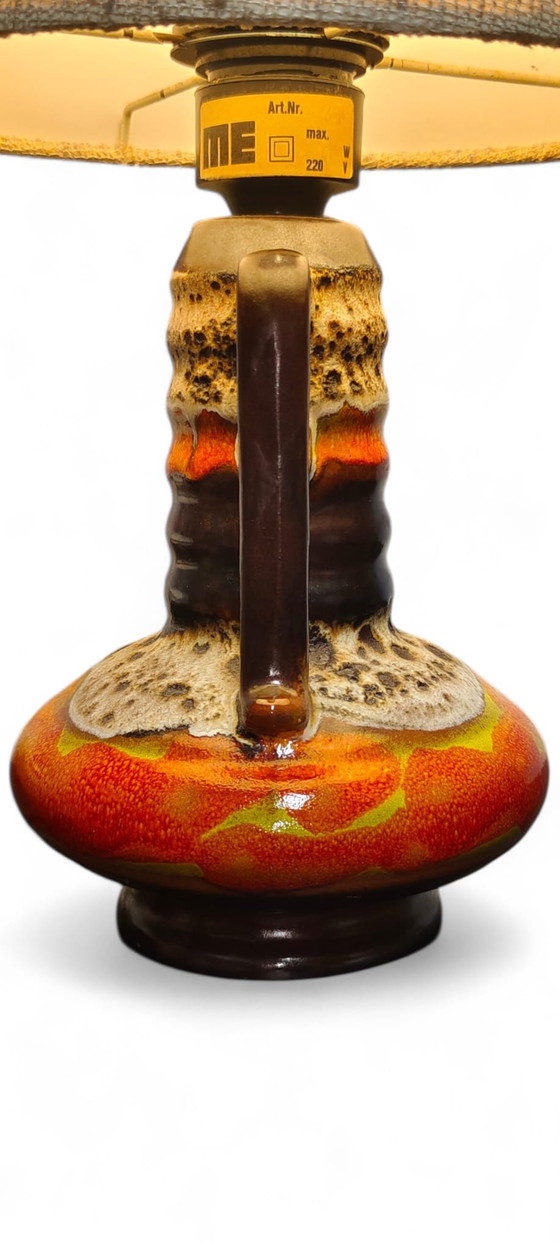 Image 1 of ME Leuchten Lampada da tavolo vintage in ceramica Fat Lava, forma ad anfora, anni '70, Germania Ovest