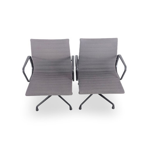 2x Vitra EA 107 Bürostuhl Vitra Charles Ray Eames hopsak grau