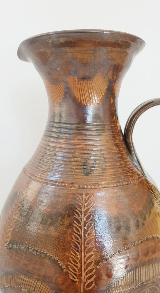 Image 1 of COURJAULT LA CERISAIE 70S VINTAGE PANSU STONEWARE PITCHER