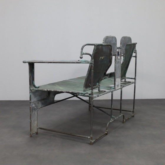 Image 1 of Panca scultorea in rame, zinco e vetro colorato di Cor de Ree, Paesi Bassi, 1999