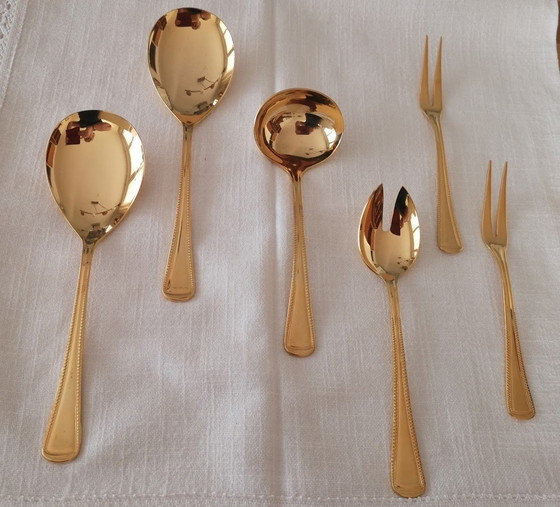 Image 1 of Posate Imperiali Olympia 37 pezzi placcati oro duro con oro 24 carati