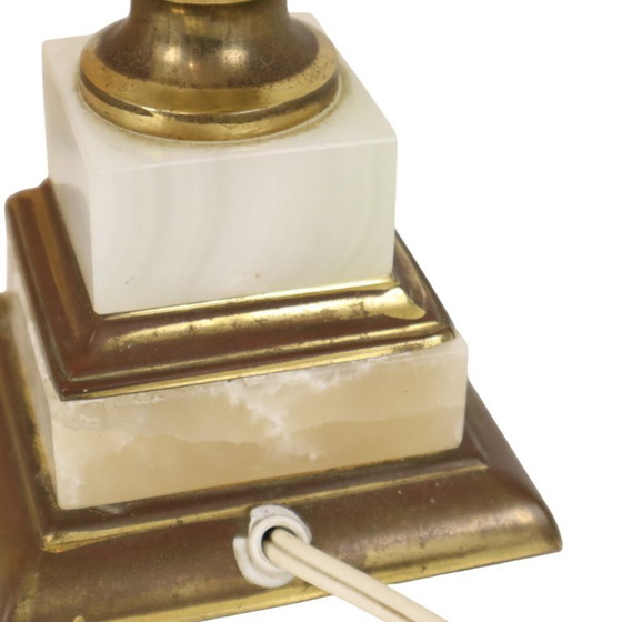 Lampe de table vintage palmier ananas, style années 70, 48 cm – Massive, Marble, Brass (photo 17 of 17)