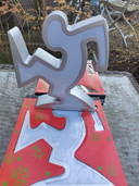 La Linea - Lampe nach Osvaldo Cavandoli, Keith Haring - Set 2 Stück 1990