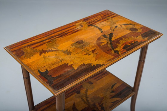 Image 1 of Mesa de marquetería Art Nouveau francesa de Emile Galle, 1900