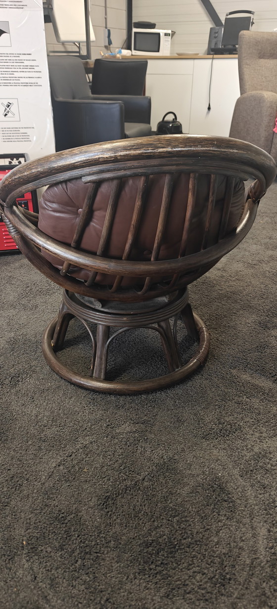 Image 1 of vintage Manou rattan swivel chair