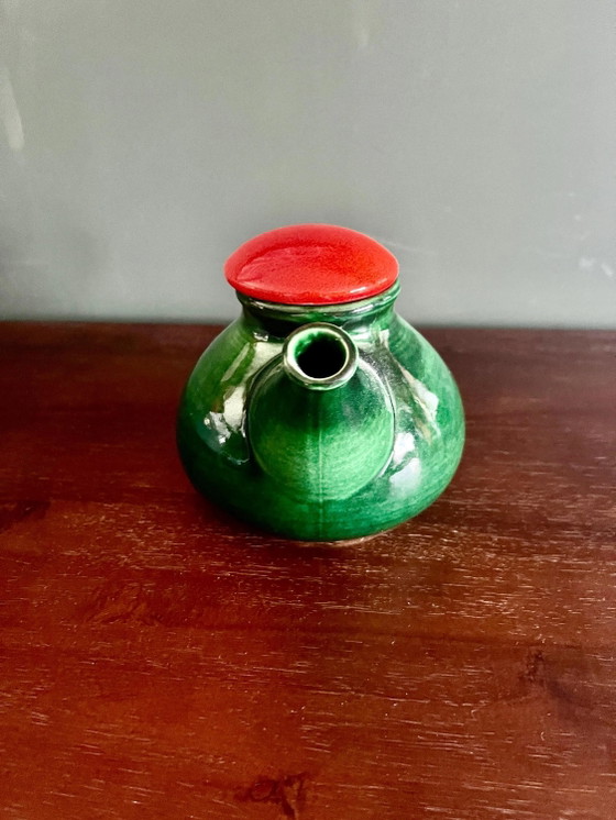 Teiera Retro Bay Anni '70, Verde con Coperchio Arancione, Ottime Condizioni Vintage – Stoviglie, Ceramic (photo 4 of 7)