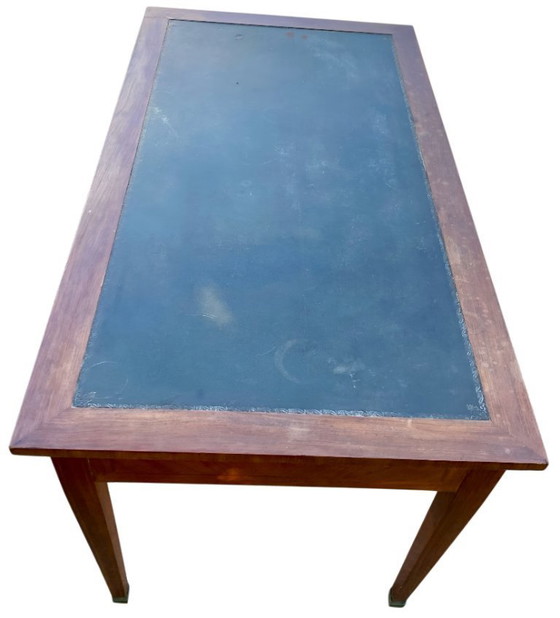 Image 1 of Scrivania in stile Luigi XVI con impiallacciatura e ottone, 3 cassetti