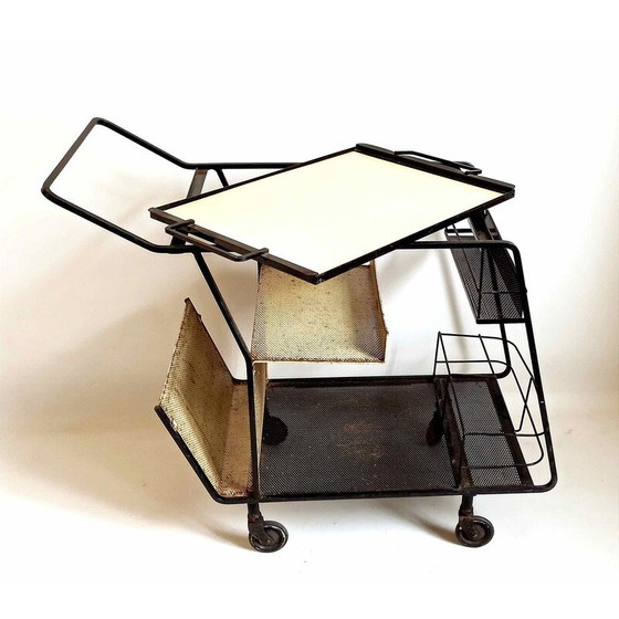 Image 1 of Vintage gele formica trolley van Mathieu Matégot, 1950