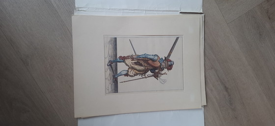 Image 1 of Satz von 4 antiken, handkolorierten Kupferstichen nach Jacob de Gheyn II – Rheinmetall-Edition