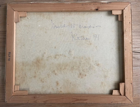 Image 1 of Öl auf Leinwand, abstraktes Gemälde des 20. Jahrhunderts, signiert