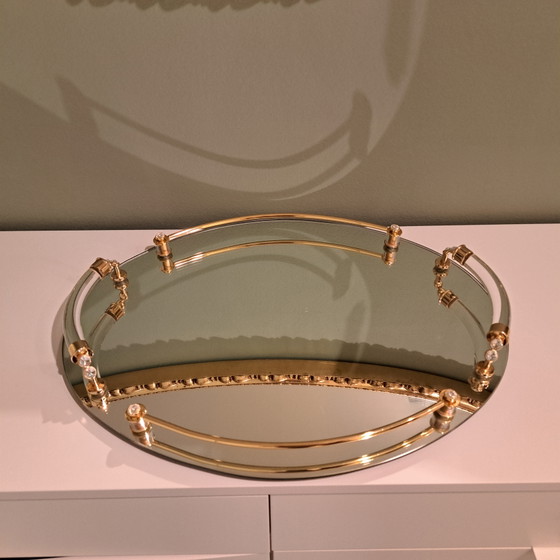 Dimart Milano Vassoio Specchio Dorato 24K – Hollywood Regency – Italia Anni '80 – Accessori da tavola (photo 13 of 13)