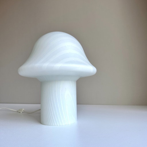 Vintage tafellamp Peill en Putzler opaal glas zebra ontwerp paddestoel lamp 70s 80s Mid Century Modern