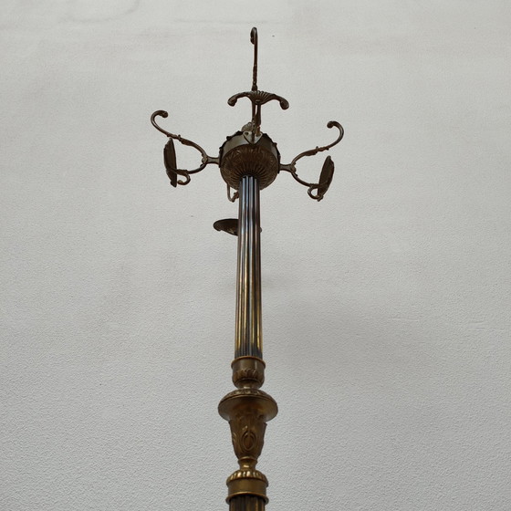 Image 1 of Brass gold rococo standing coat rack Hollywood Regency hall tree