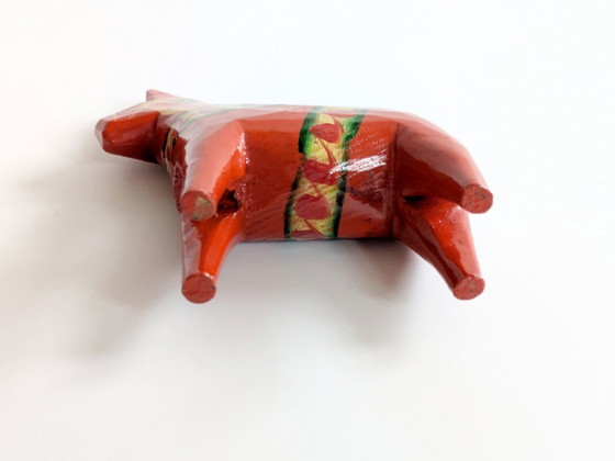 Image 1 of Set van 2 vintage Zweedse Dala-paardjes van hout, handgeschilderd, Scandinavisch decoratief cadeau.