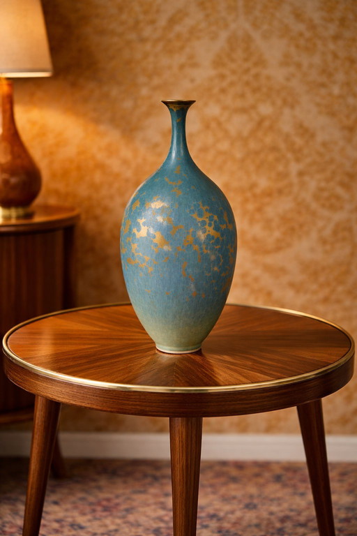 Originele vaas Hein Severijns (turquoise/goud)