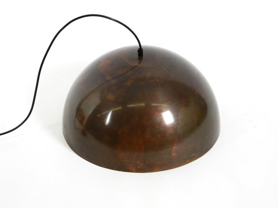 Image 1 of Rare Original 1960s Large Space Age Pendant Lamp with Copper Shade by Beisl Leuchten