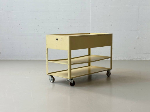 Industrial metal trolley/rolling chest, 1970s
