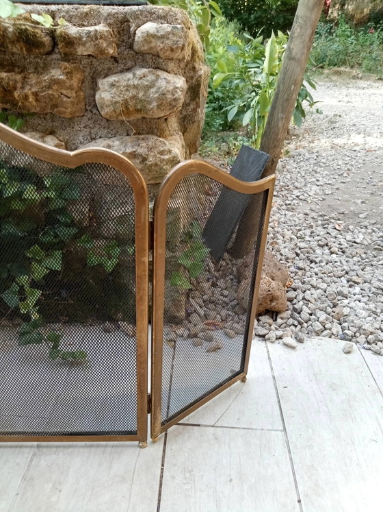 Fireplace screen in brass, Louis XV style. – Decorative Objects, Vintage (photo 3 of 6)