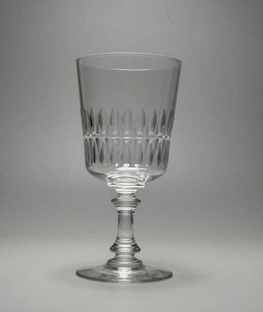 Val Saint Lambert “Service Théodora” kristallen wijn- of waterglazen, België, catalogus 1904-1905, set van 6

