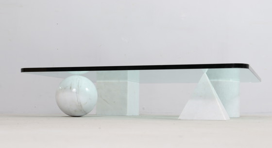 Image 1 of  Couchtisch/Coffee Table Aus Carrara Marmor Von Massimo Und Lella Vignelli Für Casigliani, Modell: 'Metafora', Italien, 1980Er 