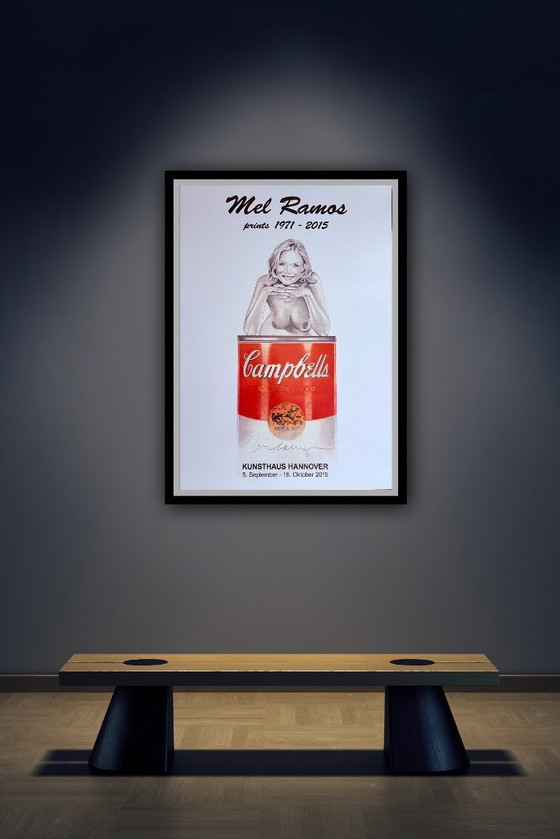 Image 1 of Mel Ramos: "Suzy Soup". Manifesto originale della mostra museale del 2015, in ottime condizioni.