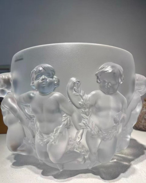 Lalique Luxembourg Angel Crystal Planter