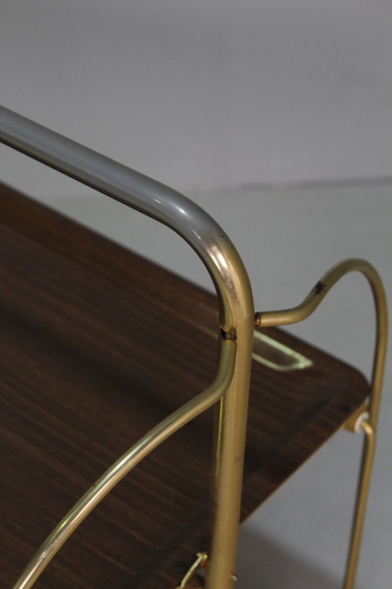 Image 1 of Chariot de service vintage, chariot de bar - pliable, 1970