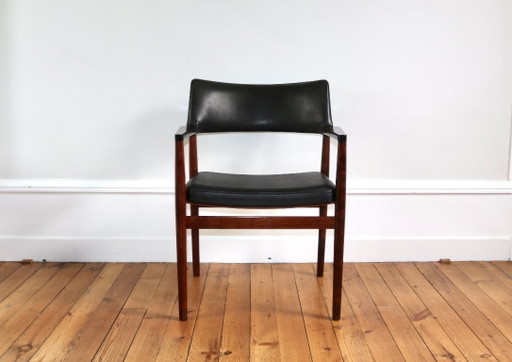 Vintage Scandinavische fauteuil van palissanderhout, ontworpen door Erik Worts, 1960. – Wood