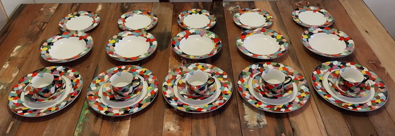 Image 1 of DESIGN-IKONE: Taitù "Dieci" 1986 Zeitkapsel neu 25-teilig – Komplettes Set für 4 Personen + komplettes Ersatzset!