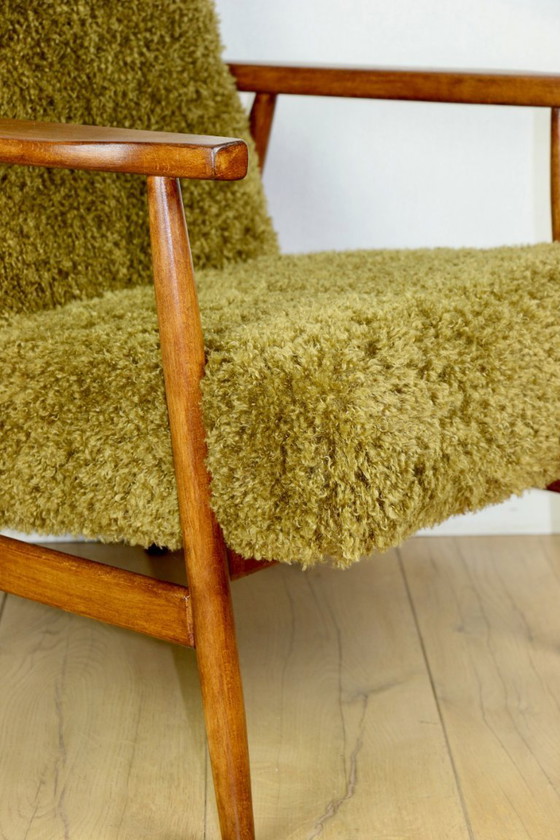 Image 1 of Vintage armchair, 1970s, fox - high pile Camel Olive Dark Khaki