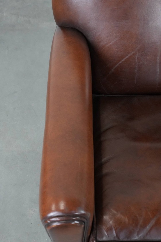 Image 1 of Schapenleren Art Deco design armchair met tijdloze en warme kleuren