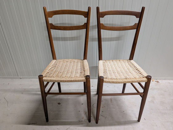 2 vintage kitchen chairs – Dining chairs, Textile, Wood (photo 2 of 15)