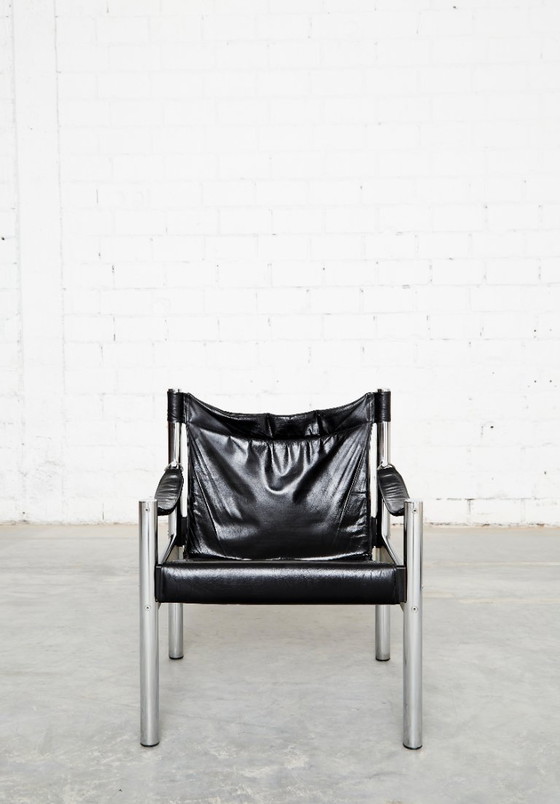 Coppia di Sedie Safari Börje Johanson per Johanson Design – Poltrone, Pelle, Metallo (photo 2 of 15)