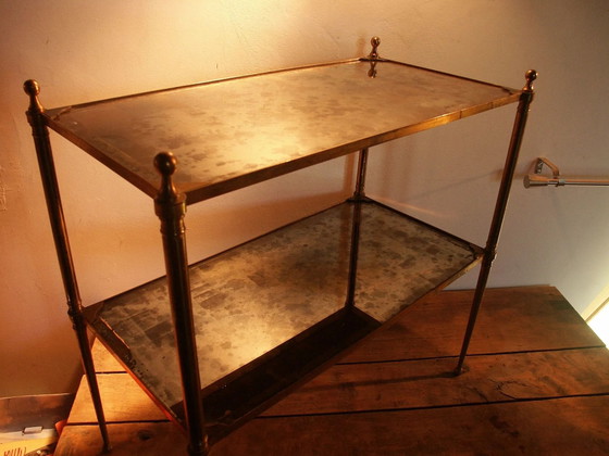 Messing Beistelltisch aus den 1950er/70er Jahren. – Beistelltische, Glas, Vintage (photo 4 of 9)