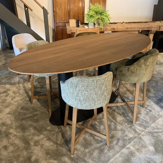 Image 1 of Mesa de bar Passe Partout Buddha - 240x120 con taburete de bar Lumos (juego de 4)