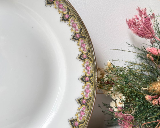 Vintage White Floral Porcelain Footed Platter, Made in France – Crockery (photo 7 of 8)