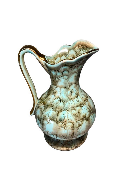 Image 1 of Rare Vintage Gouda Plateel Zuid-Holland Pitcher - "Jumbo" Decor - Model 304 - MCM - Mint Condition