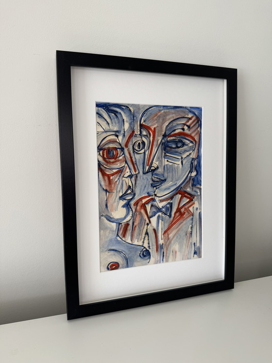 Attributed to Patrick Boudon – Post-Cubist Portrait – Paintings & Drawings, Paper (photo 5 of 5)