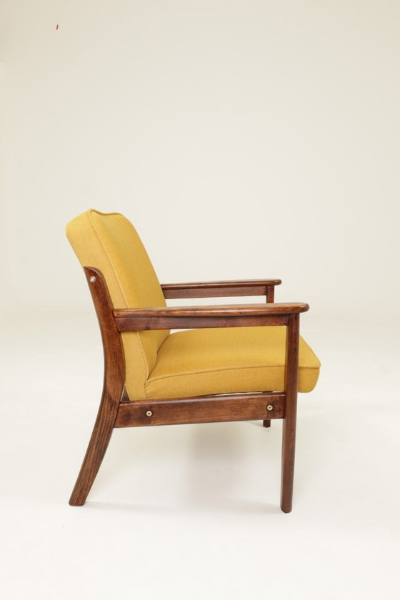 Image 1 of Vintage armchair yellow mellow velvet 1960 modern design 
