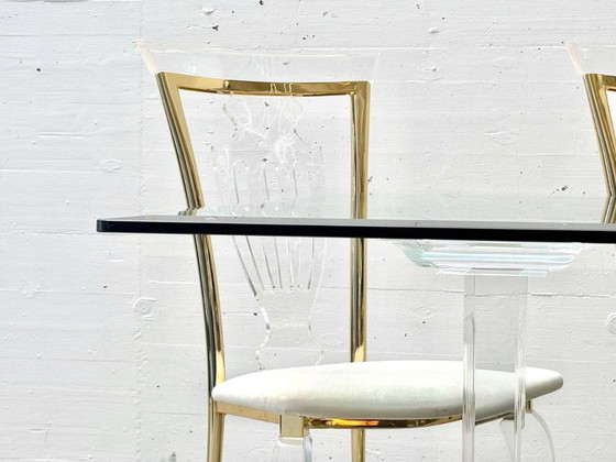 Image 1 of Rare ensemble: table by FABIANART and 6 chairs by Vereinigte Werkstätten, 1980s