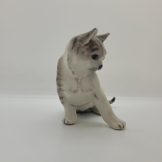 Image 1 of „Katzen“-Figur, emailliertes Porzellan, Lladró-Stil, 20. Jahrhundert – Spanien