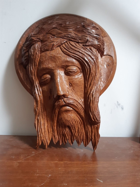 Rilievo in legno intagliato a mano Gesù – Sculture (photo 5 of 6)
