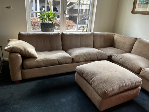 Gelderland hoekbank met poef