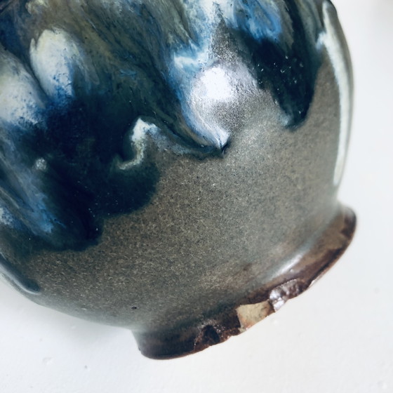 Image 1 of Art Deco Labrec flamed stoneware vase