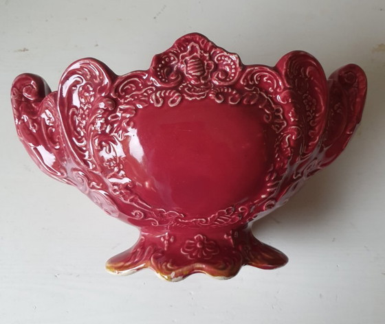 Image 1 of Rijk gedecoreerde porseleinen jardinière rococo-stijl 30x18 cm