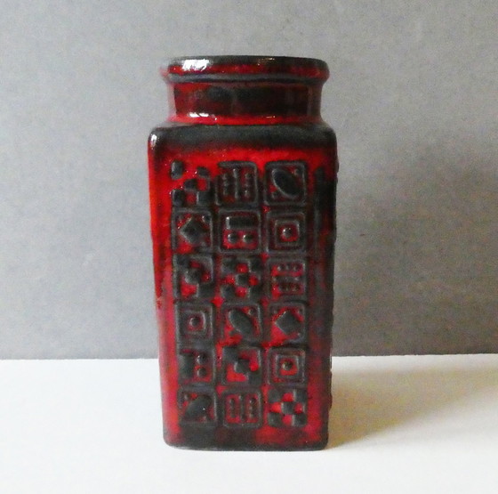 Image 1 of Rare vase carré de Scheurich, Allemagne années 1960