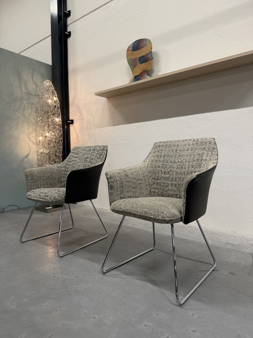 2 Leolux Mara Esszimmerstühle Duo-Polsterung