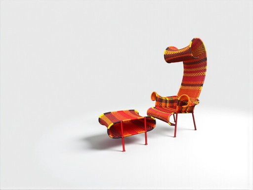 Moroso Shadowy Loungesessel mit Ottomane