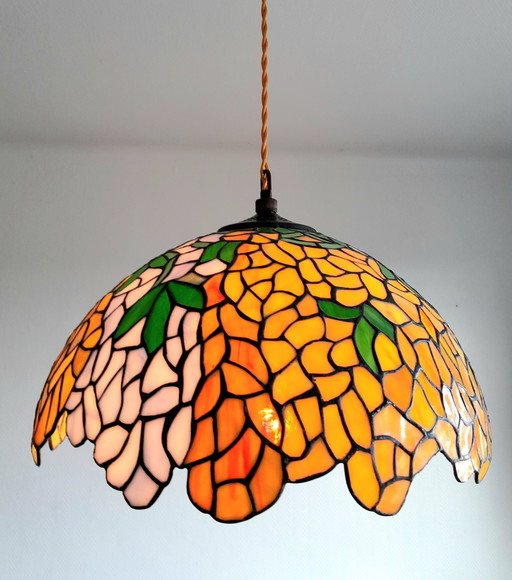 Large Tiffany Art Deco Hanging lamp 1940