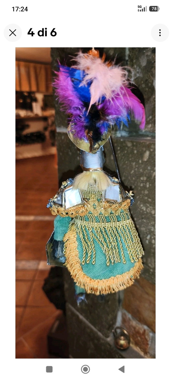 Marionnette sicilienne vintage de 28 cm - Probablement Orlando – Objets déco, Metal, Textile (photo 4 of 6)